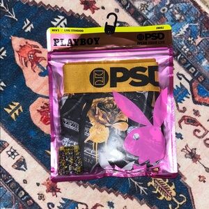 PSD Playboy Men's Boxer Briefs in Black and Gold
